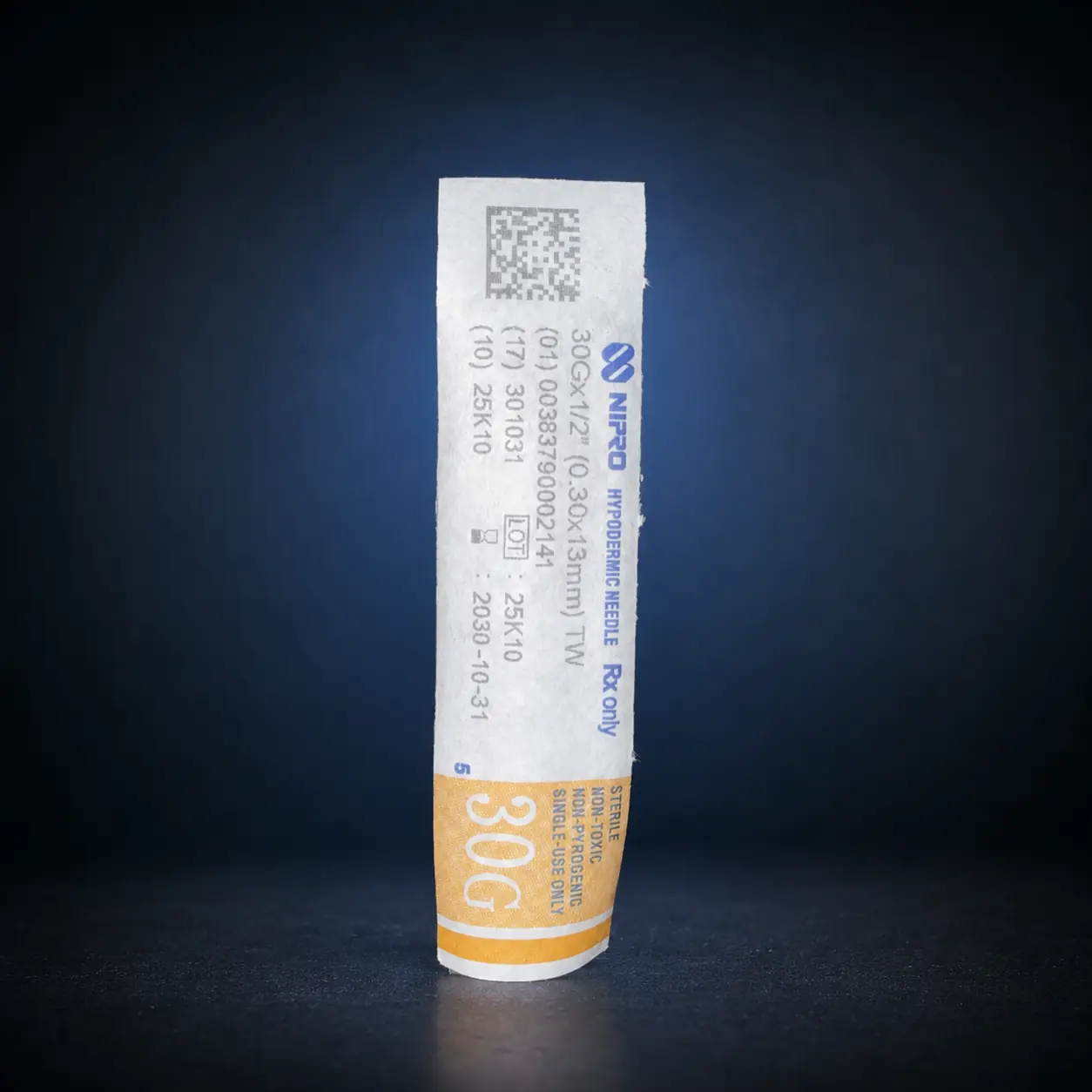Nipro 30G × ½″ Luer-Lock Needle 2 Nipro 30G x 1/2 inch luer lock needle in sterile package