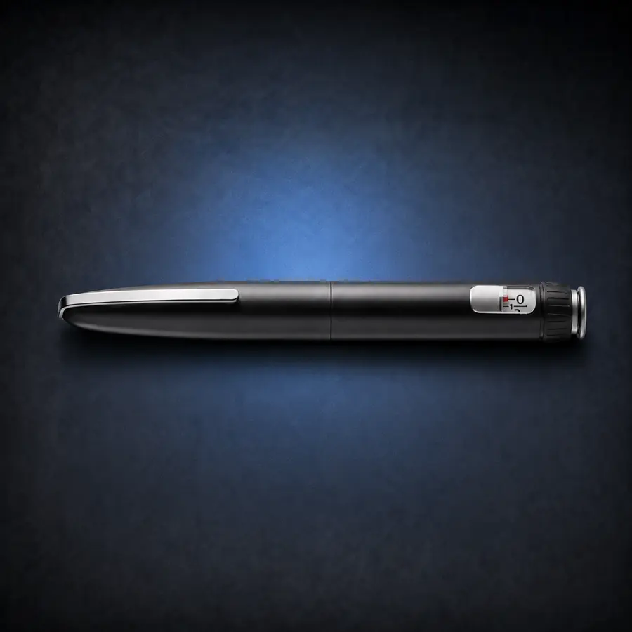 HumaPen Savvio – Graphite 1 Graphite HumaPen Savvio manual reusable pen on a dark navy background