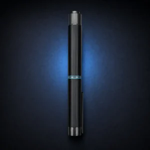 Matte-black 3D-printed plastic Convipen and Gansulin cover on a dark navy background