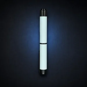 White Convipen and Gansulin cover with black cap and clip on a dark navy studio background